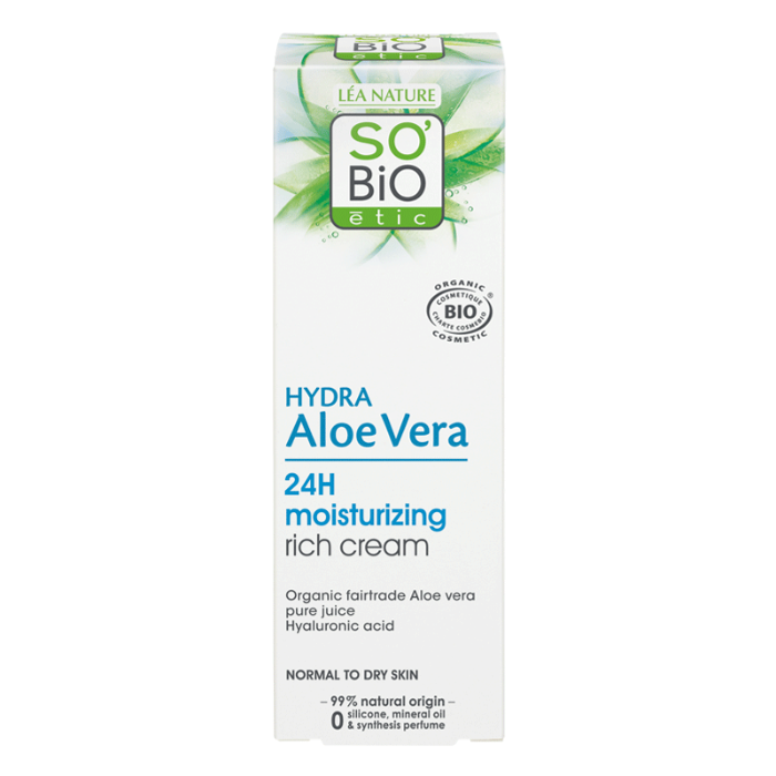 So Bio Etic Organic Hydra Aloe Vera 24H Moisturizing Rich Cream 50ml