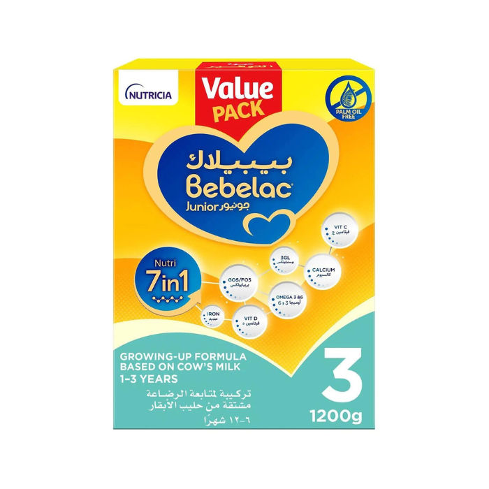 Bebelac Nutri 7 In 1 Palm Oil Free 3 Growing-Up Formula 1200g