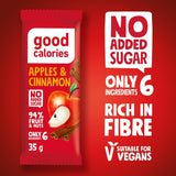 Good Calories Date Bar Apples & Cinnamon 35g,With 94% Fruits & Nuts - Pack of 20 pcs