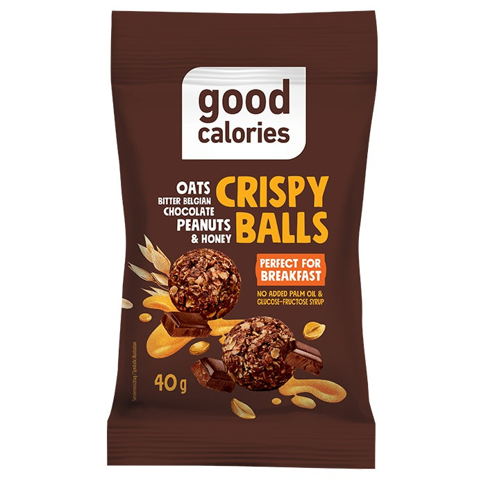 Good Calories Oats Bitter Belgian Chocolate Peanuts & Honey Crispy Balls – 40g