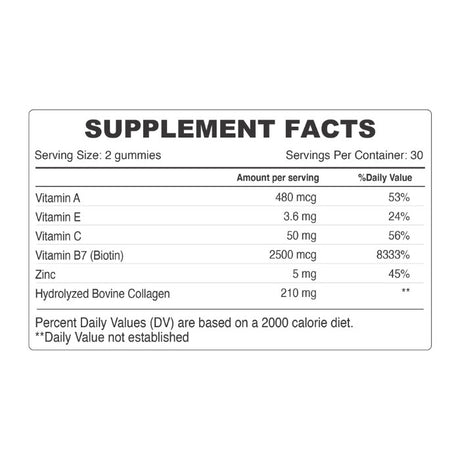 Organic Earth Beauty Collagen Sugar-Free, Hydrolysed with Vitamin C and Biotin - 60 Gummies