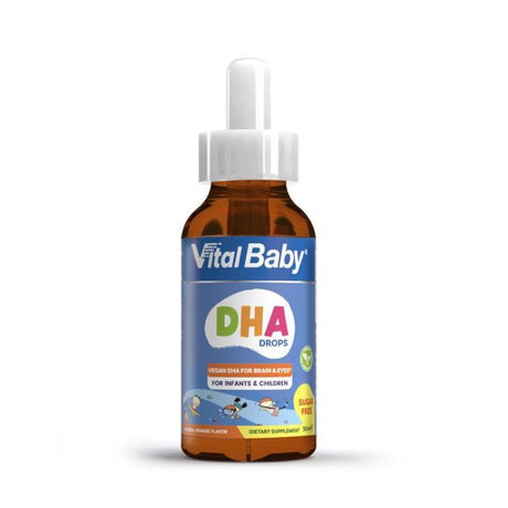 Vital Healthcare Vital Baby DHA Drops, Omega-3 Marine Algae, Vision & Heart Health - 50ml