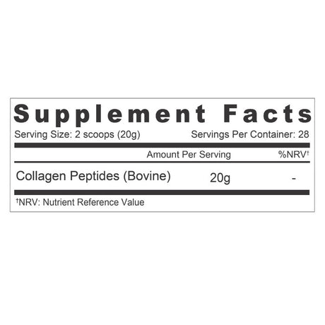 Organic Earth Collagen Peptides Unflavored, Collagen for Skin, Hair, Nails and Joint Health - 567g