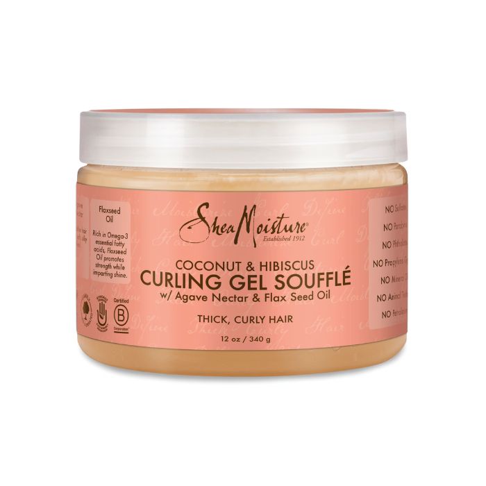 Shea Moisture Coconut & Hibiscus Curling Gel Souffle Define Hydrate and Control Frizz Naturally 340g
