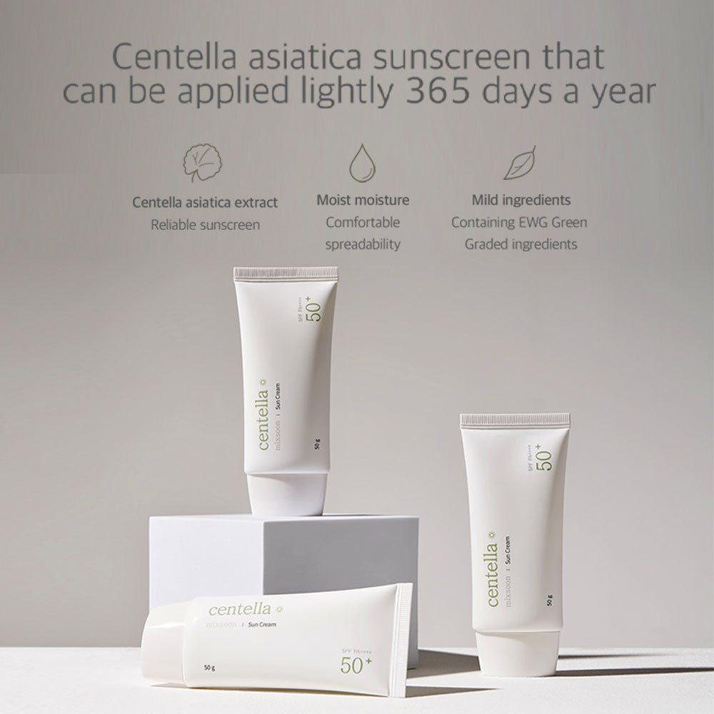Mixsoon Centella (SPF 50+) Daily Sunscreen with Asiatica for UV Protection and Hydration - 50g