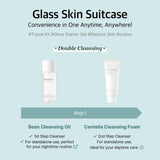 Mixsoon Glass Skin Suitcase – Travel Skincare Set with Bean Cleansing Oil, Centella Foam, Essence and Cream