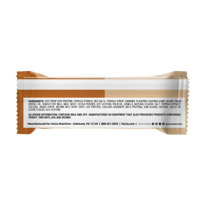 NuGo Original Dulce De Leche Bar 50g,15g Protein, Gluten Free Caramel-Inspired Crunchy Snack, Pack of 15 pcs