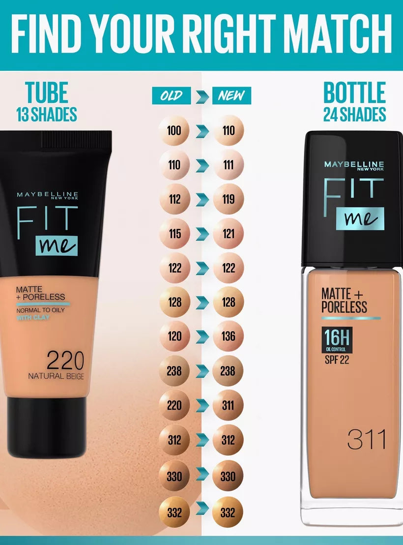 Maybelline New York Fit Me Matte Poreless Foundation 120