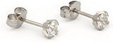 Studex Tiny Tips Kids Earrings | Cubic Zirconia Studs Prong Setting | Hypoallergenic and Nickel Free Jewelry for Sensitive Ears | Birthday Gift for Little Girls