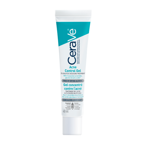 Cerave Salicylic Acid Acne Treatment With Glycolic Acid And Lactic Acid, AHA/BHA Acne Gel For Face To Control And Clear Breakouts 1.35 Ounce