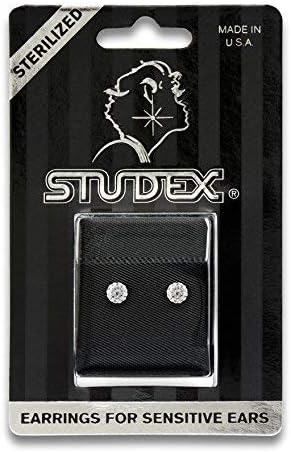 STUDEX Sensitive Stud Earrings Stainless Steel Tiffany Setting 4.5 mm Fireball