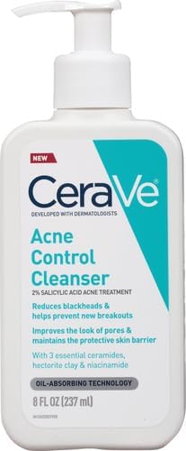 CeraVe Face Wash Acne Treatment Salicylic Acid Cleanser with Purifying Clay for Oily Skin