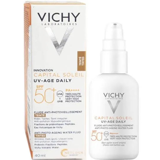 Vichy Capital Soleil UV Age Sunscreen Tinted Fluid SPF50 Daily Anti Ageing 40Ml