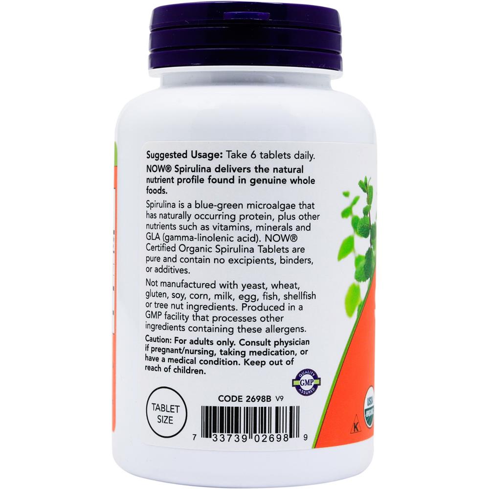 Now Certified Organic Spirulina Tablets 200's