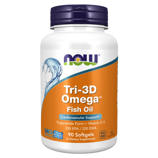 Now Tri-3D Omega Cardiovascular Support Softgels 90's