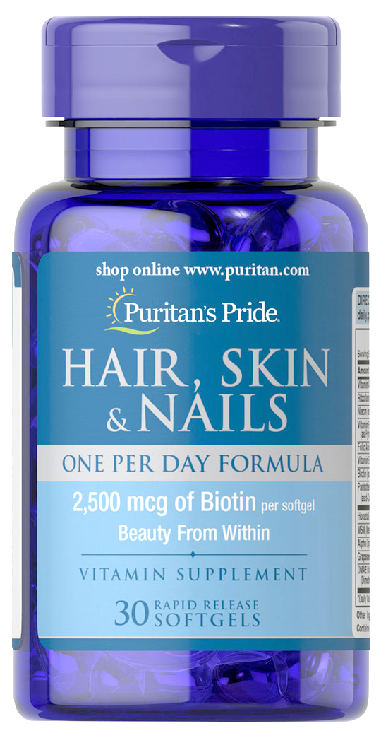 Puritan's Pride Hair Skin Nails Softgels 30's