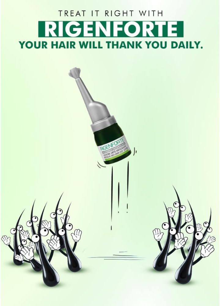 Rigenforte Anti-Hair Loss Lotion 12 Vials with Scalp Massager Brush