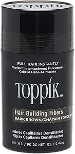 Toppik Hair Building Fibers with Premium Keratin Fibers Conceals Hair Thinning and Hair Loss for Fuller Looking Hair that Gives Completely Natural Look For Men and Women Dark Brown, 12 Grams