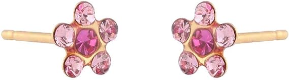 Daisy Light Rose – Fuchsia 24K Pure Gold Plated Ear Studs For Kids | Hypoallergenic | Ideal for every day wear