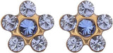 Daisy Light Sapphire – September Sapphire 24K Pure Gold Plated Ear Studs For Kids | Hypoallergenic | Ideal for every day wear