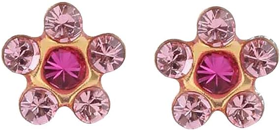 Daisy Light Rose – Fuchsia 24K Pure Gold Plated Ear Studs For Kids | Hypoallergenic | Ideal for every day wear