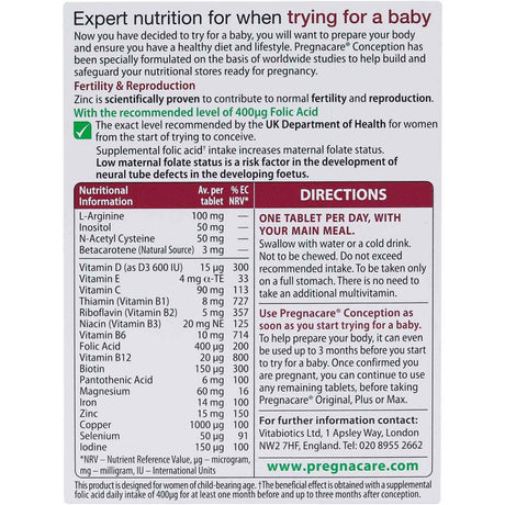 Vitabiotics Pregnacare before Conception Tablets 30's