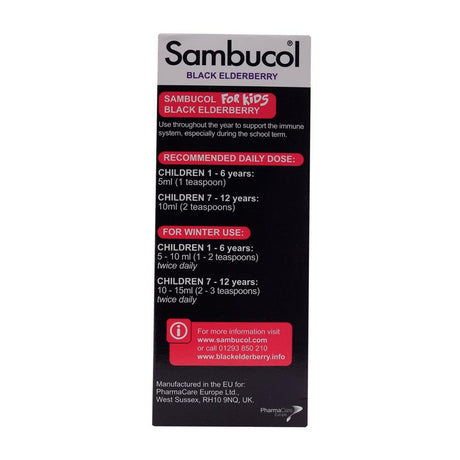 Sambucol Black Elderberry for Kids + Vitamin C Syrup 120ml