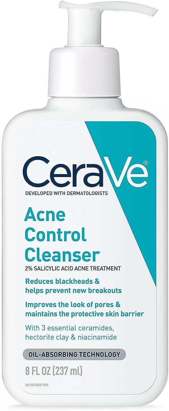 CeraVe Face Wash Acne Treatment Salicylic Acid Cleanser with Purifying Clay for Oily Skin