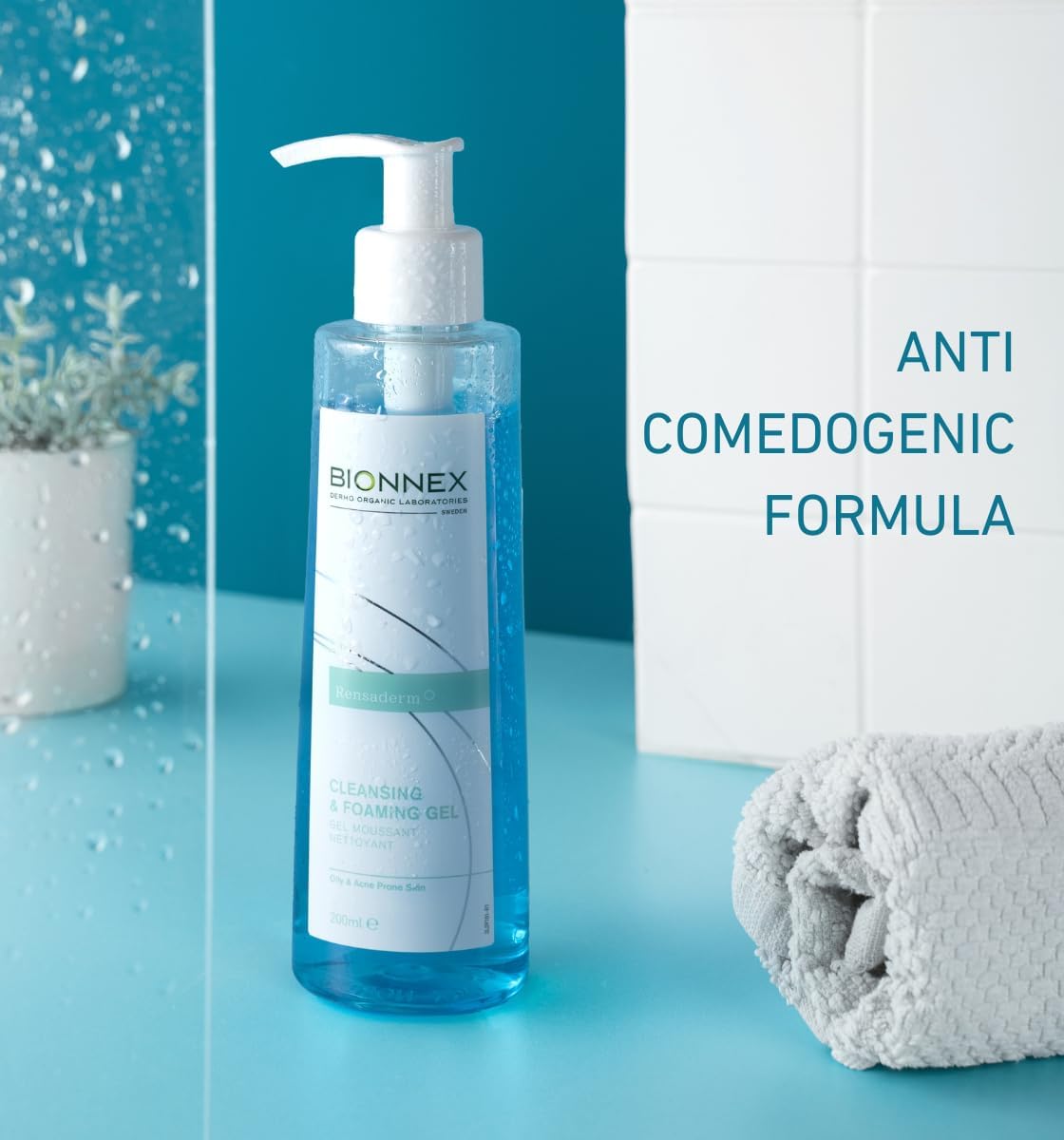 Bionnex Rensaderm Cleansing & Foaming Gel Cleanser for Oily and Acne-Prone Skin with Trio-Acid Complex - 200ml