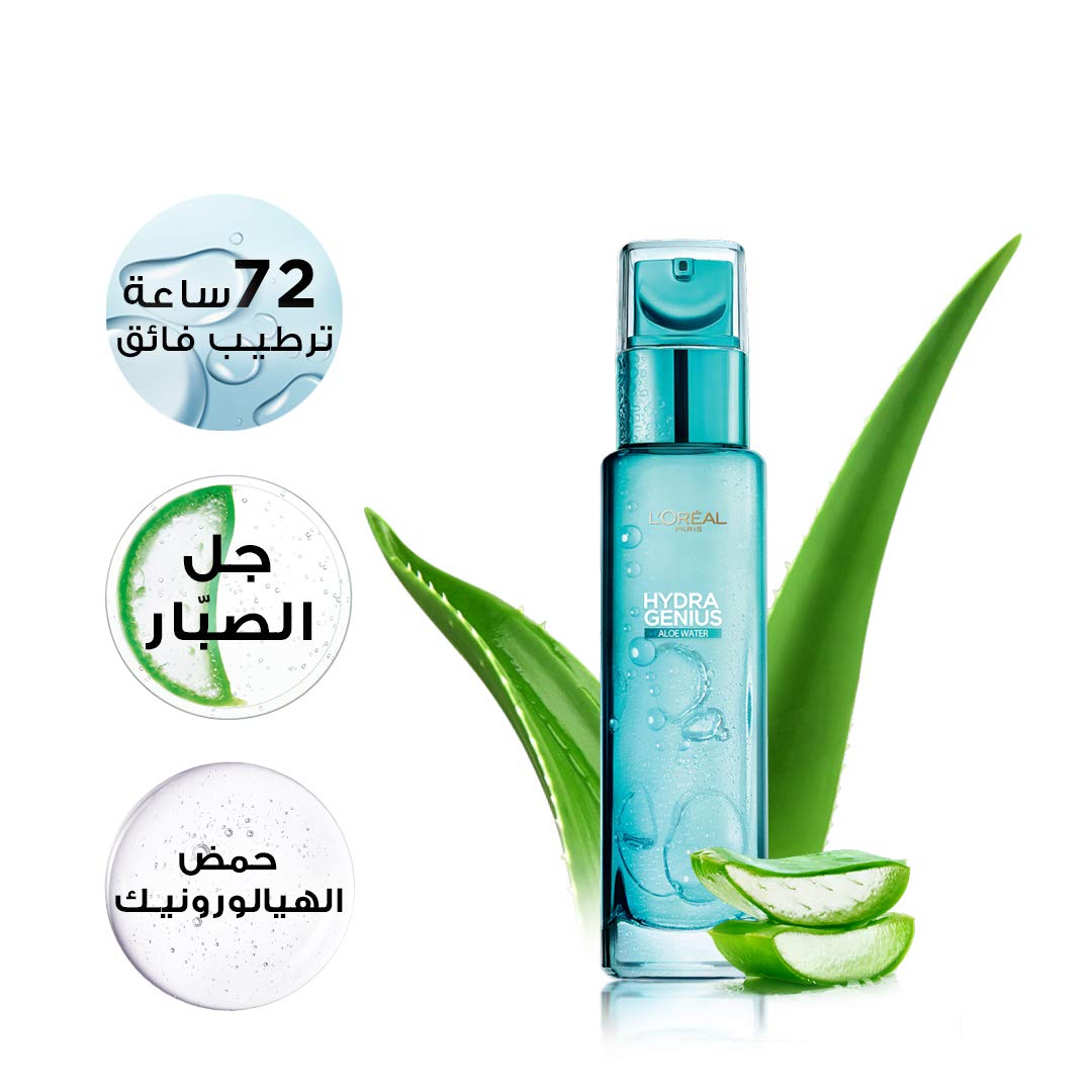 L'Oréal Paris Hydra Genius Aloe Water 72H Liquid Moisturizer Normal to Combination skin White 70ml