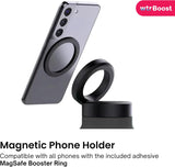 WTR Boost Black Insulated Stainless Steel Water Bottle with Mobile Holder,  Flask for Hot or Cold Beverages - 500ml