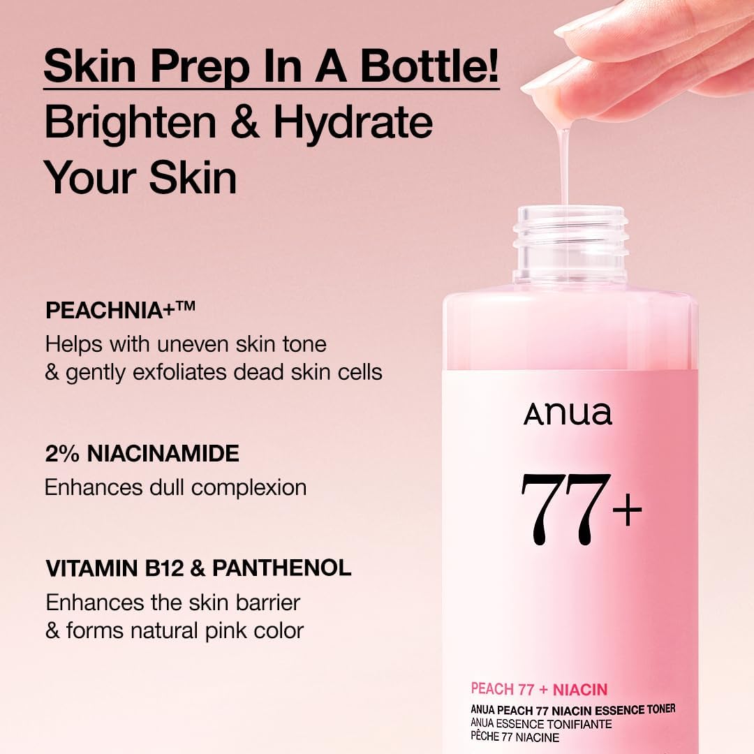 Anua Peach 77% Niacin Essence Facial Toner For Radiant & Plumping Skin 250ml