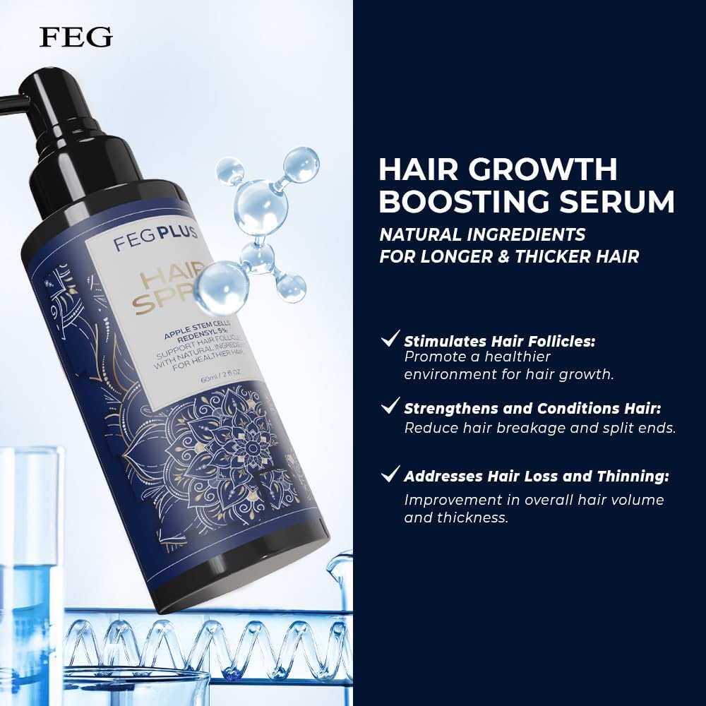 FegPlus Minoxidil Hair Spray & Beard Growth Serum - (60ml)