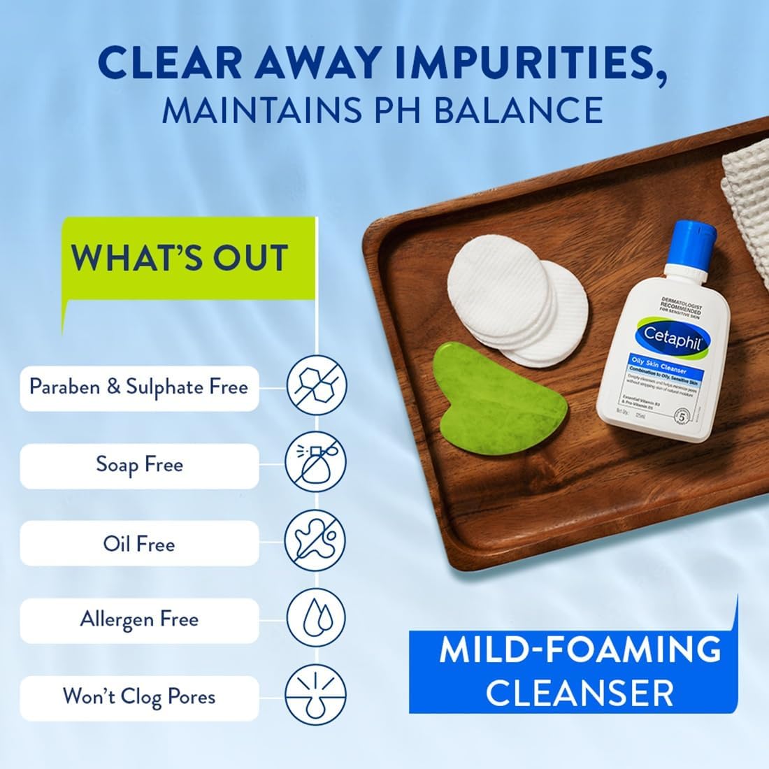 Cetaphil Oily Skin Cleanser Foaming Face & Body Wash With Combination to Oily and Sensitive Skin - 125ml