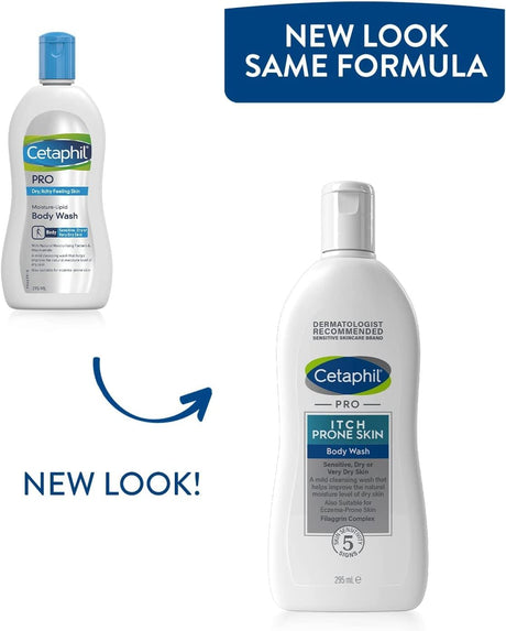 Cetaphil PRO Body Wash,For Itch Prone & Eczema Prone Skin, With Niacinamide & Shea Butter - 295ml