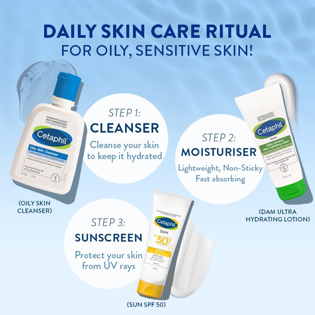 Cetaphil Oily Skin Cleanser Foaming Face & Body Wash With Combination to Oily and Sensitive Skin - 125ml