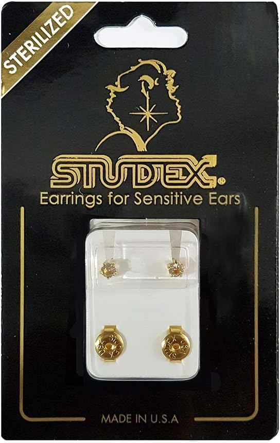 Studex 3MM April – Crystal Birthstone 24K Pure Gold Plated Ear Studs | Hypoallergenic | Ideal for every day wear