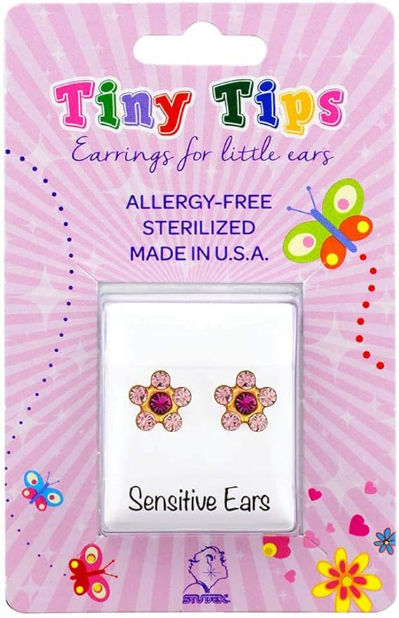 Daisy Light Rose – Fuchsia 24K Pure Gold Plated Ear Studs For Kids | Hypoallergenic | Ideal for every day wear