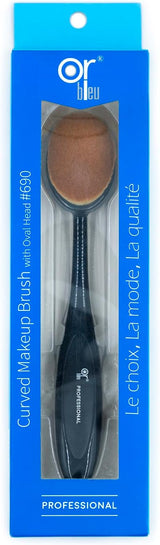 Or Bleu Curved Makeup Brush with oval head