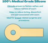 NewGel+ Advanced Silicone Scar Treatment Tape Lollypop Shaped, 1 mm thick for Post Breast Surgery Cosmetic Procedure, 2.875" x 6.5", 2-Count - Beige
