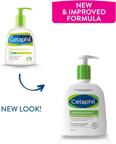 Cetaphil Moisturizing Lotion, Face & Body Moisturizer With Normal to Dry Sensitive Skin - 236ml