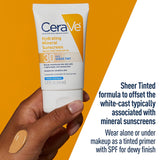 CeraVe Tinted Sunscreen with SPF 30 | Hydrating Mineral Sunscreen With Zinc Oxide & Titanium Dioxide