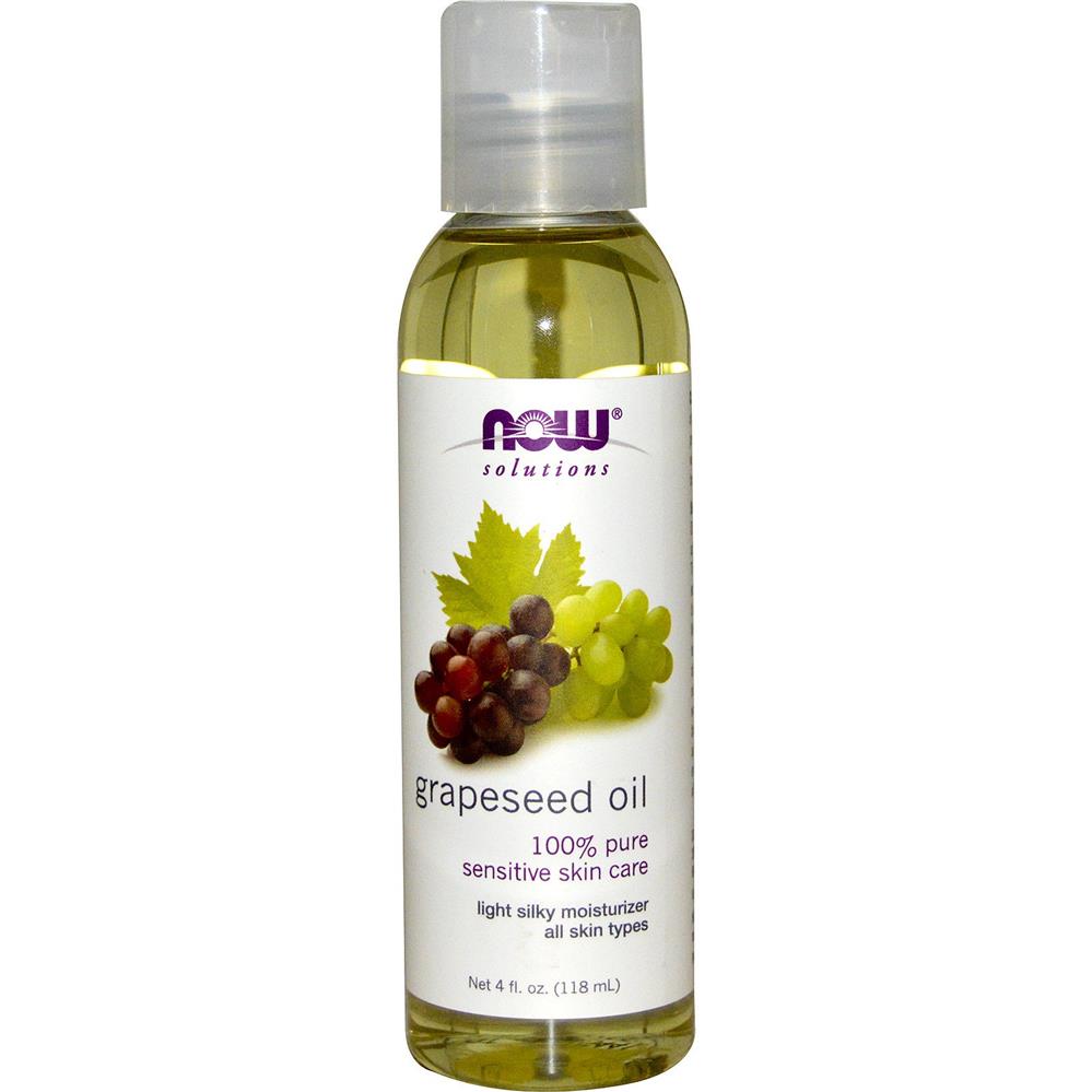 Now Solutions 100% Pure Grapeseed Oil For Sensitive Skin Care 118ml