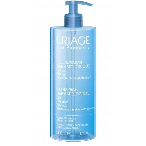 Uriage Extra-Rich Dermatological Cleansing Gel For Face & Body 500ml Uriage