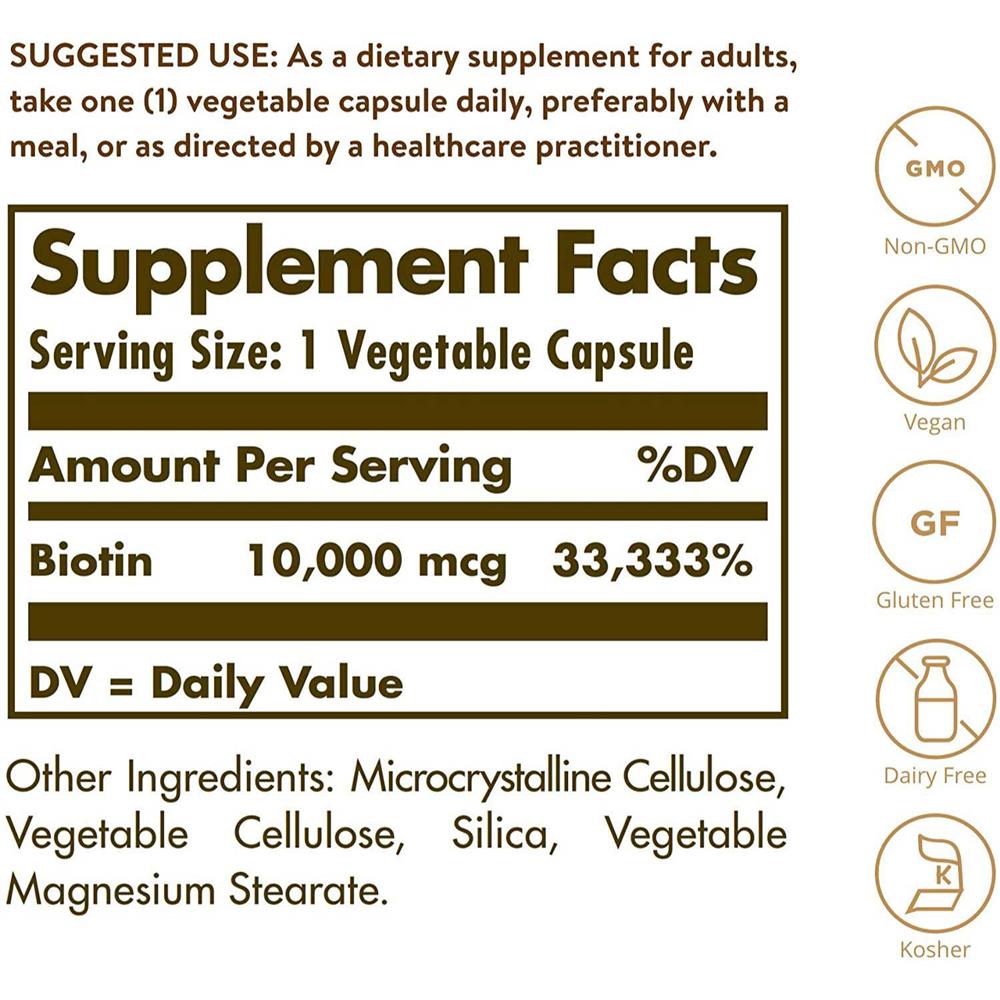 Solgar Biotin 10000mcg Vegetable Capsules 120's