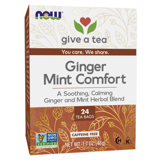 Now Foods Ginger Mint Comfort Tea Bags 24's