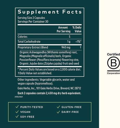 Gaia Herbs SleepThru Natural Sleep Support - 60 Capsules