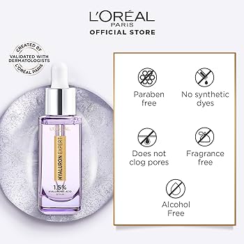 L'OREAL PARIS Hyaluron Expert Replumping Face Serum- 1.5% Hyaluronic Acid Serum Clear 30ml