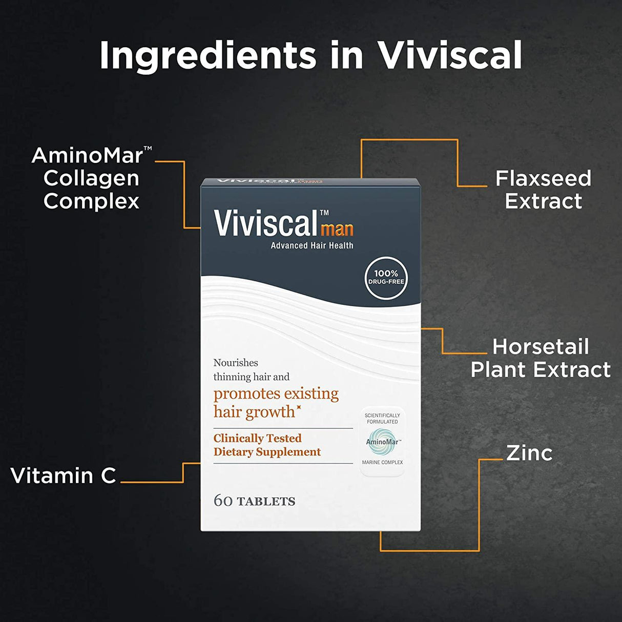 Viviscal Man Hair Health Supplements, 60 Tablets.