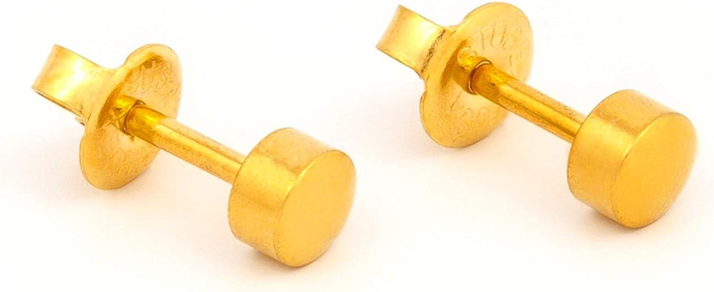 Studex 2MM Traditional Ball 24K Pure Gold Plated Ear Studs | Ideal for every day wear